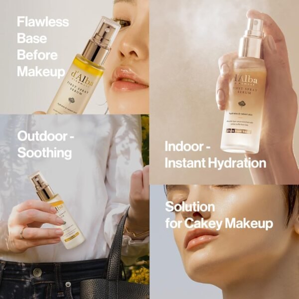 d'alba Piedmont Italian White Truffle First Spray Serum, Vegan Skin Care, Hydrating Face Moisturizer, Glow Serum for Radiant Skin, Non Comedogenic, All In One Mist, Korean Skin Care (1.69 fl oz.) - Image 5