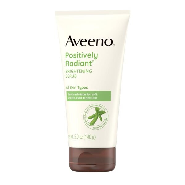 Aveeno Positively Radiant Exfoliating Facial Scrub, Brightening Face Scrub with Soy Extract to Visibly Improve Skin Tone and Texture, Oil-Free, Soap-Free, Hypoallergenic Formula, 5 FL OZ - Image 8