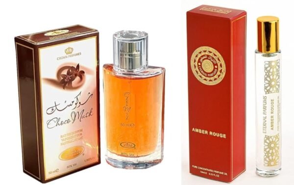 Choco Musk Eau de Parfum Spray for Women, 1.7 Ounce/Eternal Parmus Amber rouge 10ml roll on - Image 2