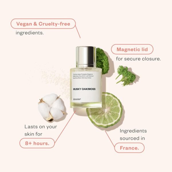 Dossier - Musky Oakmoss - Eau de Parfum - Inspired by Creed's Aventus - Perfume Luxury - Pure Infused - Paraben-Free - Vegan - For Men - Fragrance 1.7 oz (Spray 50ml) - Image 3