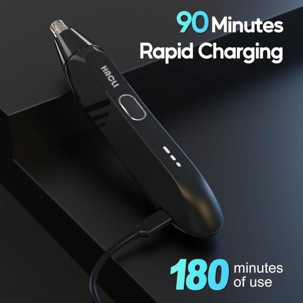 Nose Hair Trimmer for Men Women - Electric Nose Hair Clipper with Replaceable Stainless Steel Blade, Powerful 8000RPM Motor, Wet/Dry Use, Travel Lock, Portable Design USB Rechargeable - Image 4