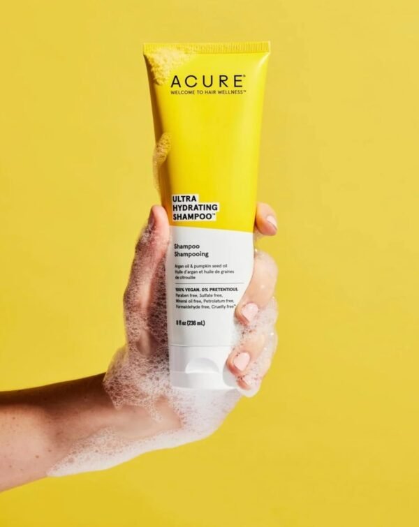 Acure Shampoo 100% Vegan, Ultra Hydrating Moisture & Omega Fatty Acids, , Yellow Argan Oil & Pumpkin, 8 Fl Oz - Image 3
