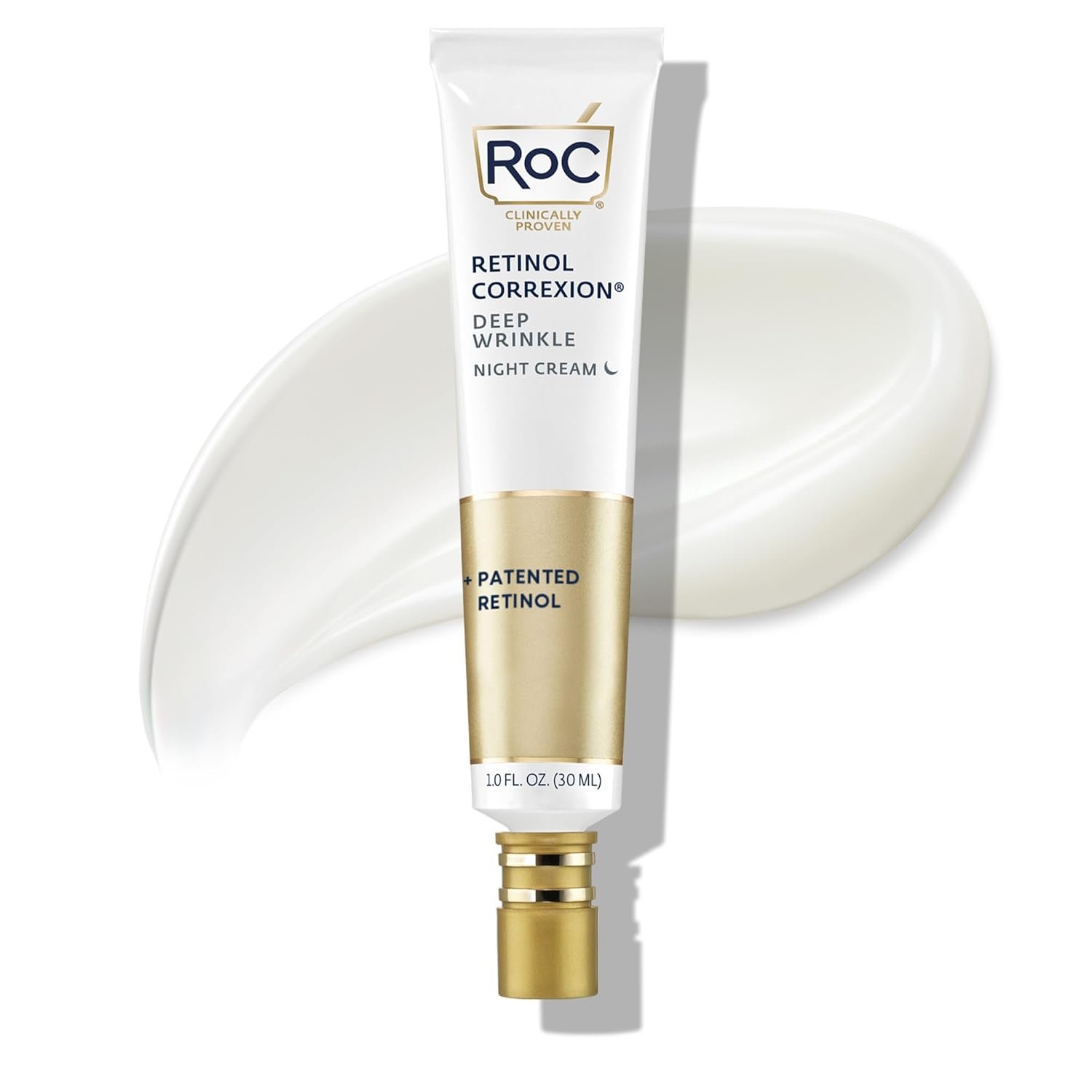 RoC Retinol Correxion Deep Wrinkle Anti-Aging Night Cream, Daily Face Moisturizer with Shea Butter, Glycolic Acid and Squalane, Stocking Stuffers for Men & Women, 1 Ounces (Packaging May Vary) - Image 2