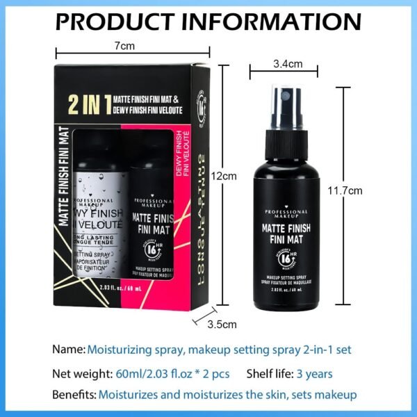 Kaely 2IN1 Hydrating Setting Spray for Face,Primer Face Makeup Matte Dewy Finish,Waterproof Setting Spray for Makeup Long Lasting,Oil Control,maquillaje Up To 16 Hours,Vegan & Cruelty-Free - Image 7