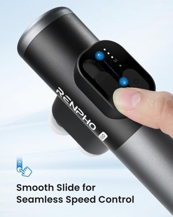 RENPHO Duo Mini Massage Gun with Double Heads, FSA HSA Eligible Deep Tissue Percussion Massager for Travel Use, Silicone Casings 3 Modes with Seamless Speed Handheld Massage Gun, Valentines Day Gift - Image 4