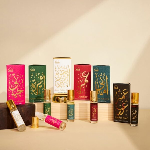 Dukhni Luxury Attar Oil Set Arabian unisex perfume oils | 6 assorted scents x 6ml | Arabic oud fragrance oil | Alcohol free, Vegan | Ramadan & Eid Islamic Gifts - Image 7
