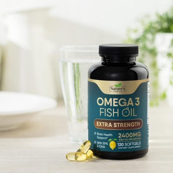 Triple Strength Omega 3 Fish Oil 2400 mg Supplement, Nature's Omega-3 Supplements, Brain & Heart Health Support - EPA & DHA, Fish Oil in Each Softgel, Fatty Acids Fish Oil Supplement - 120 Softgels - Image 9