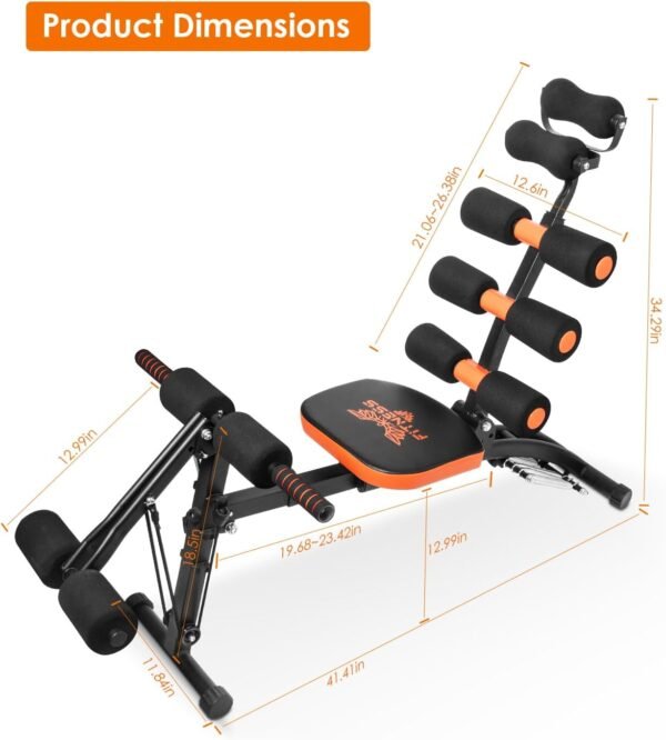 Dskeuzeew Ab Workout Bench for Home Gym, Multi-Functional Adjustable Ab Crunch Machine for Total Body Workout, Ab Exercise Equipment for Abs, Ab Trainer for Core, Leg, Thighs, Buttocks, Sit-up - Image 9