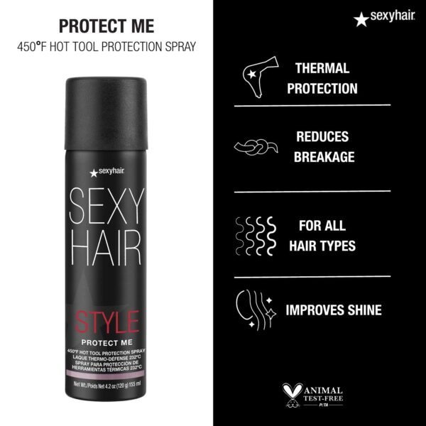 SexyHair Style Protect Me Hot Tool Protection Spray | Thermal Protection | Up to 78% Breakage Reduction | Light Hold - Image 6