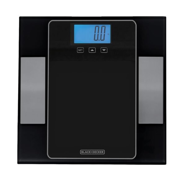 Black + Decker Digital Bath Composition Smart Scale. Weight, BMI, Calorie Recommendation, Fat, Water, Muscle, Body Bone Analysis, Black - Image 2