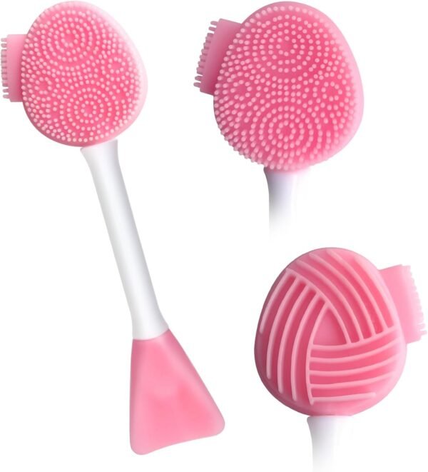 Silicone Face Scrubber Face Mask Brush Exfoliating Lip Brush Cleansing Brush Facial Cleansing/Wash Brush Exfoliator Blackhead Skin Care Tool Makeup Removes Dead & Dry Skin for Women Grils - Image 2