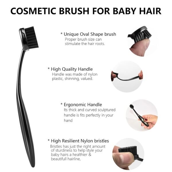 Precision Styling Brush for Natural Hair - Portable Edge Control and Bristle Brush - Image 4