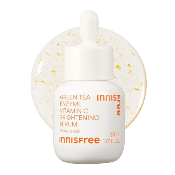 innisfree Green Tea Enzyme Vitamin C Brightening Serum for Dark Spot Fading, Korean Face Vitamin C Serum for Glow - Image 2
