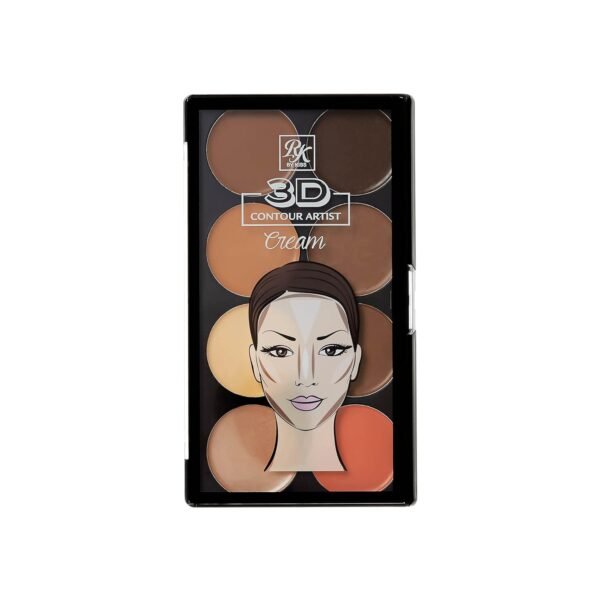 Ruby Kisses Flawless Finish with 3D Contour Cream Makeup Palette – Lightweight, Multi-Palette, Contouring Foundation, Creamy, Sculpt &Highlighting, Define Cheekbones (Dark Medium) - Image 2