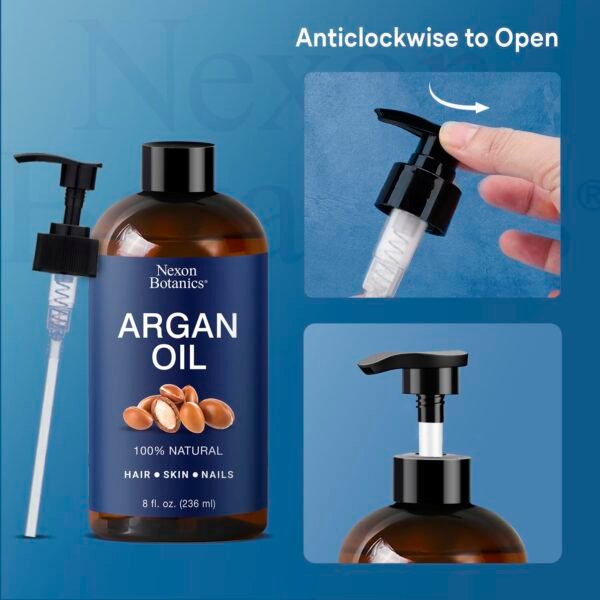 Argan Oil for Hair Growth 8 fl oz - 100% Natural Moroccan Argan oil for Face, Body, Skin and Nails - Aceite de Argan - Image 7