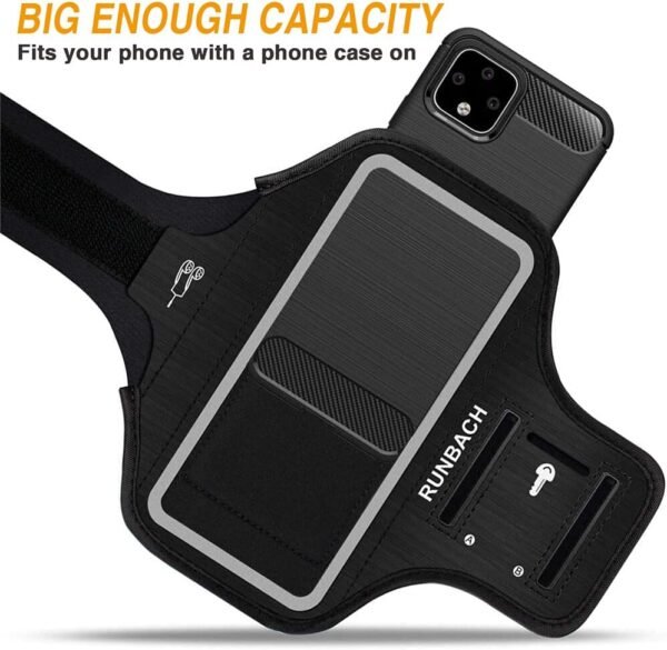 Running Armband for Google Pixel 8/7/6/6 Pro/5a/4XL/3a XL/3 XL,Sweatproof Running Exercise Case with Card Slot for Pixel 8/7/6/6 Pro/5a/4XL/3a XL/3 XL(Black) - Image 7