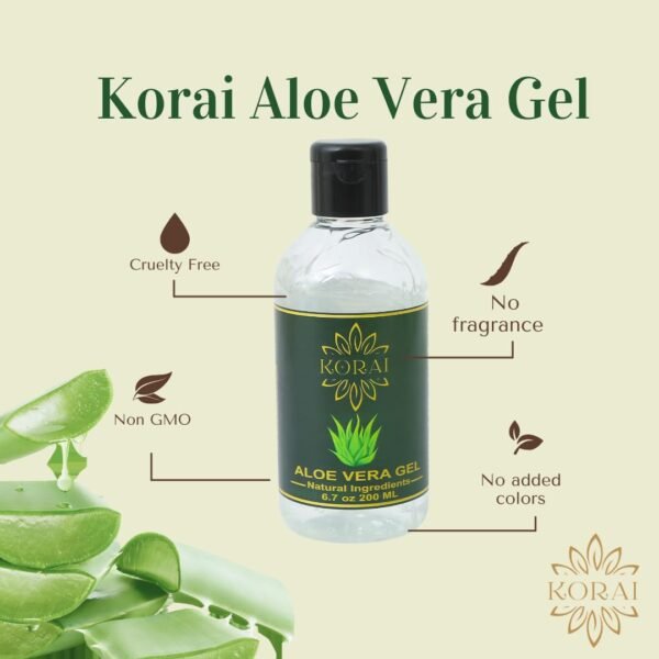 KORAI Aloe Vera Gel from freshly cut 99% Pure Aloe Vera Gel-Natural Ingredients-Vegan, Unscented - For Face, Skin, Hair, Sunburn relief - Image 5