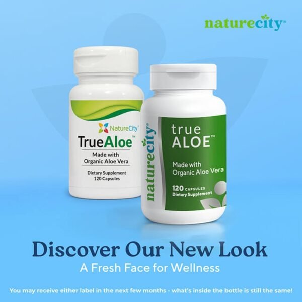 True-Aloe 80,000mg Aloe Vera Gel Equivalent Per Serving – Made with Organic Aloe Vera (120 Capsules) Digestive, Skin and Joint Support | Small Easy-to-Swallow Pills - Image 5