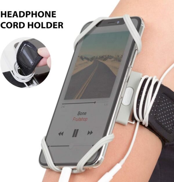 【Bone】 Run Tie Running Armband Phone Holder for Apple iPhone 14 13 12 11 Pro Max Mini XS XR X 8 7 Samsung Galaxy S10 S9 S8 Smartphone, Phone Size 4-6.7" (Black/Arm Size 9.8-15.7") - Image 8