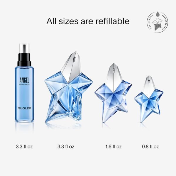 Mugler Angel Refill - Eau de Parfum - Women's Perfume - Ambery & Woody - With Bergamot, Praline, and Patchouli - Long Lasting Fragrance - 3.3 Fl Oz - Image 5
