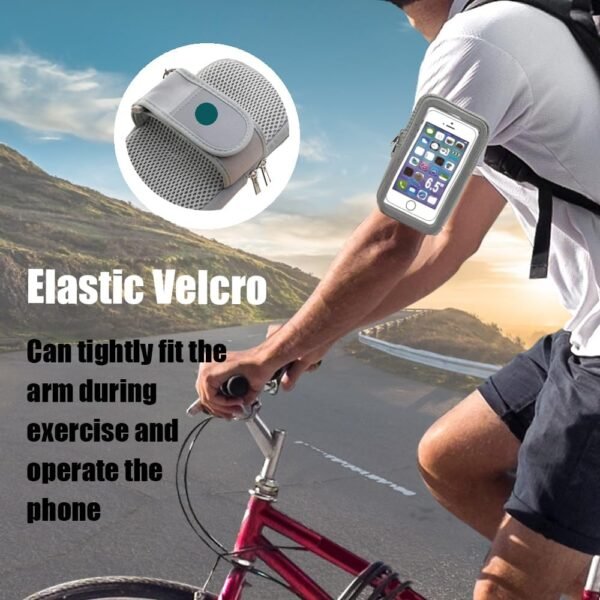 Elastic fit Phone Armband for Running,Walking for Phone,Outdoor Sports Multifunctional Armband Waterproof Running Sports Fitness Mobile Arm Bag,fit iPhone15/14/13Pro Max,Galaxy EdgeS24 and More Size - Image 5