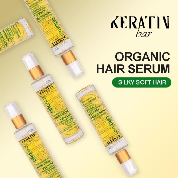 100% Organic Argan Oil Anti Frizz Hair Serum Styling Smoothing Strengthening Hydrating & Nourishing Heat Protection Shine Frizz Control Dry Damage Hair Repair (Keratin Protein Serum) - Image 5