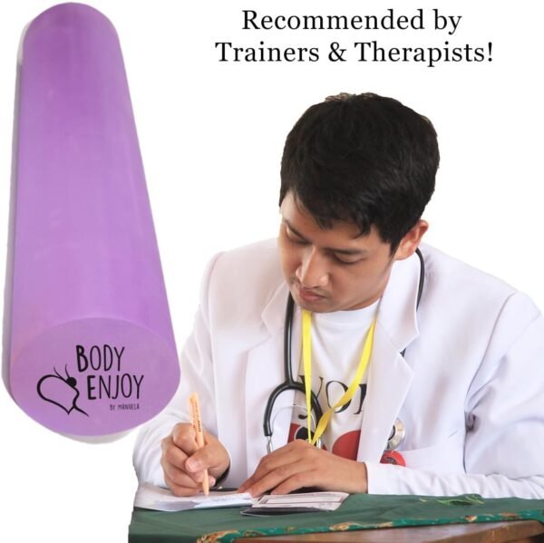 Small Size Medium Density EVA Foam Roller for Back & Leg Pain; Sore Muscle Recovery; Trigger Point Body Massage Roller Ø3.75 x18inch for Physical Therapy; Helps as Spine Cracker Stretcher - Image 9