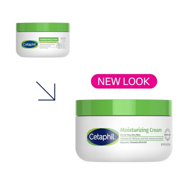 Cetaphil Face & Body Moisturizer, Hydrating Moisturizing Cream for Dry to Very Dry, Sensitive Skin, NEW 8.8 oz, Fragrance Free, Non-Comedogenic, Non-Greasy (Packaging May Vary) - Image 3