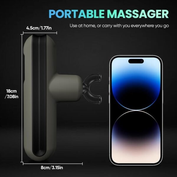 Mini Massage Gun, Muscle Massager Gun, Deep Tissue Massage Gun Portable, Percussion Massage Gun, Pistola De Masajes Musculares for Office Gifts Women Men, Home, Athletes - Image 7