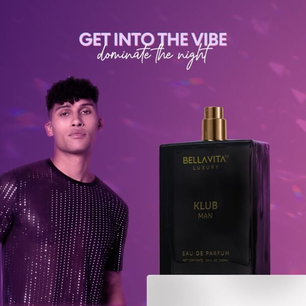 KLUB Men's Eau De Parfum (3.38 fl. oz.) | Intense, Masculine Party Perfume for Men | Family: Citrus, Spicy, Woody, Amber | Notes: Lemon, Jasmine, Rose, Musk, Amber, Vanilla, and Patchouli. - Image 4