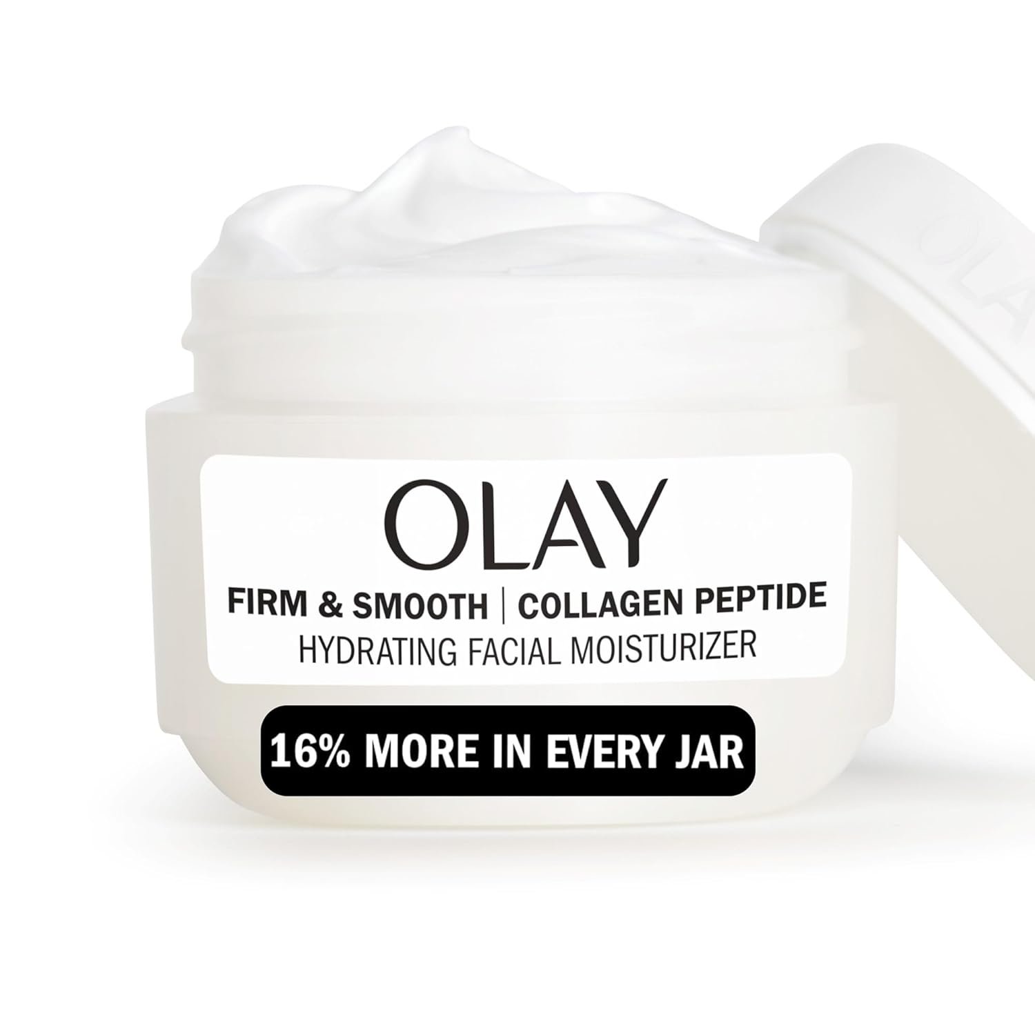 Olay Firm & Smooth Collagen Peptide Face Moisturizer, 2 oz Fragrance Free Firming Face Cream for Hydration and Skin Renewal, Recyclable Eco Jar Packaging - Image 2