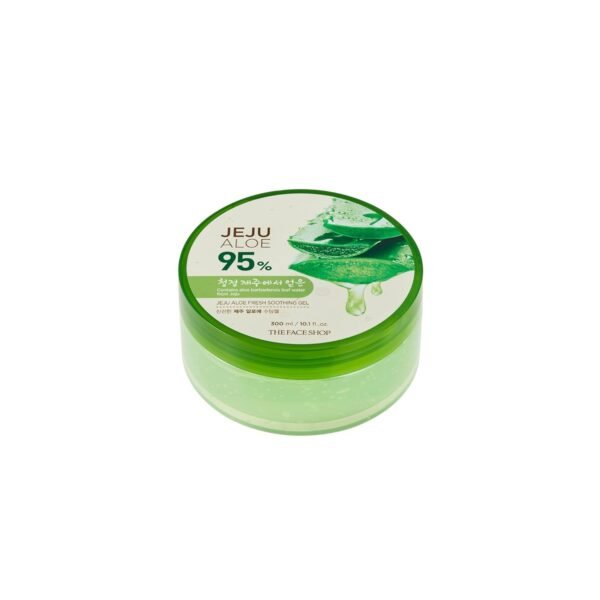 The Face Shop Jeju Aloe Soothing Gel | Multi-use Moisturizing & Soothing Gel For Face, Body & Sun Burn Care | 95% Aloe Vera Extract, All Skin Types, 10.14 fl oz, Korean Skincare - Image 2