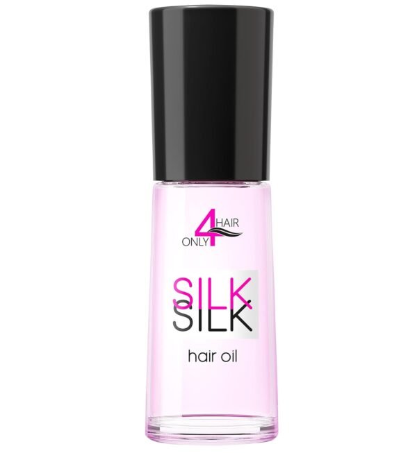 Silk Hair Oil for Dry Damaged Hair Treatment - Anti Frizz Control Hair Care Serum - Jojoba & Argan & Almond Oils - Shine, Gloss, Split End Repair, Smoothing, Bonding, Heat Protectant For Curly Frizzy Colored Bleached and All Hair Types - Image 2
