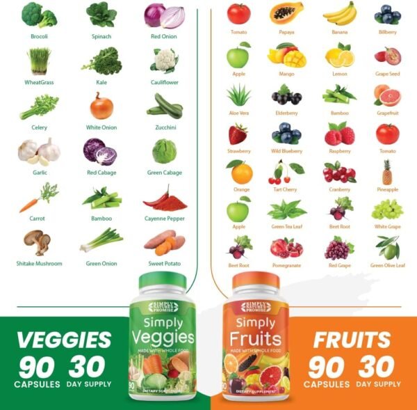 Simply Nature's Promise - Packed with Over 40 Different Fruits & Vegetables - Made with Whole Food Superfoods - with Aloe Vera - 100% Soy Free – 180 Capsules - Image 6