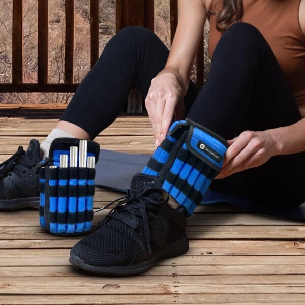 Gymenist Pair Of Adjustable Ankle Weights Can Be Adjusted Easily With Metal Sticks Weight Set of 2 Wrist and Ankle Workout Exercise Weights - Image 6
