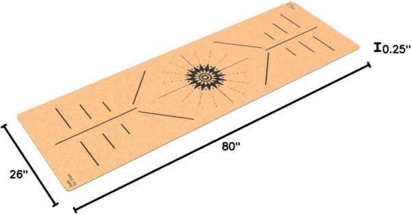 Luxury Cork Yoga Mat - Non Slip, Extra Thick Grip. Thicker, Longer, and Wider for More Comfort and Support. Tough Enough For Hot Yoga. Natural, Non Toxic, and Eco Friendly. Optional Alignment Lines. - Image 11