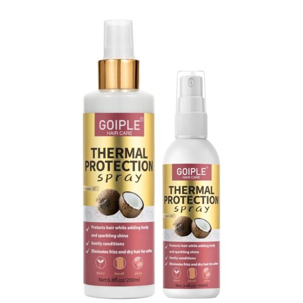 2PCS Coconut Heat Protection Spray - Thermal Protector for Hair, Travel Size, Paraben & Dye Free Treatment - Image 2