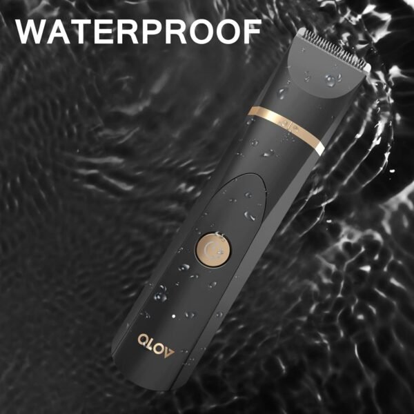 OLOV Electric Body Hair Trimmer for Men - Wet/Dry Body Shaver Groomer with 2 Repalcement Ceramic Blade, USB Recharge Dock & Nosetrimmer Head, Waterproof Male Hygiene Razor - Image 8