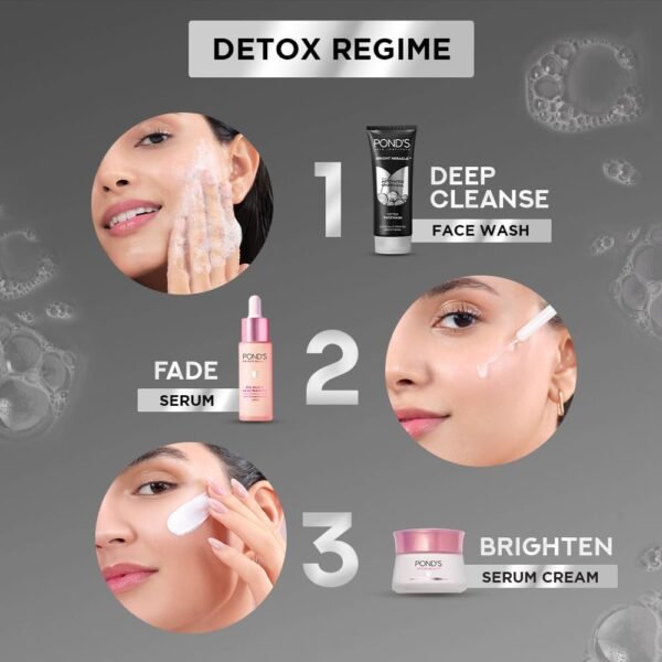 POND'S Pure Detox Face Wash 200 g, Daily Exfoliating & Brightening Cleanser, Deep Cleans Oily Skin - With Activated Charcoal for Fresh, Glowing Skin - Image 8