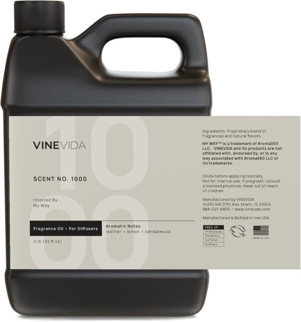 VINEVIDA [32 Fl Oz] Scent № 1000 Inspired by My Way Fragrance Oil for Cold Air Diffuser - Hotel Fragrance Diffuser Oil - Essential Oils for Diffuser Oil Refill & Air Freshener Room Spray - Image 4