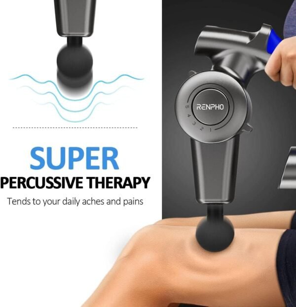 RENPHO R4 Massage Gun with Adjustable Arm, FSA and HSA Eligible Back Massager for Athletes, Portable Deep Tissue Percussion Muscle Tool with Carry Case, Gifts for Men and Women - Image 6
