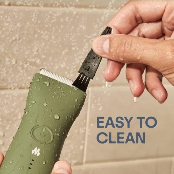 Meridian - The Starter Package - Original Electric Body & Pubic Hair Trimmer Set, 1 Replacement Blade - Cordless, Waterproof, Rechargeable - for Men and Women - Easy & Pain-Free Grooming Kit - Sage - Image 4
