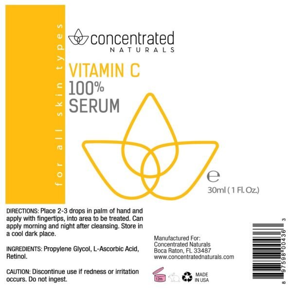 Vitamin C Serum for Face | Professional Grade | High Concentrate Formula May Help Smooth Appearance of Wrinkles, Brightens | May Improve Appearance of Skin Tone for More Youthful-Looking Skin 1oz - Image 7