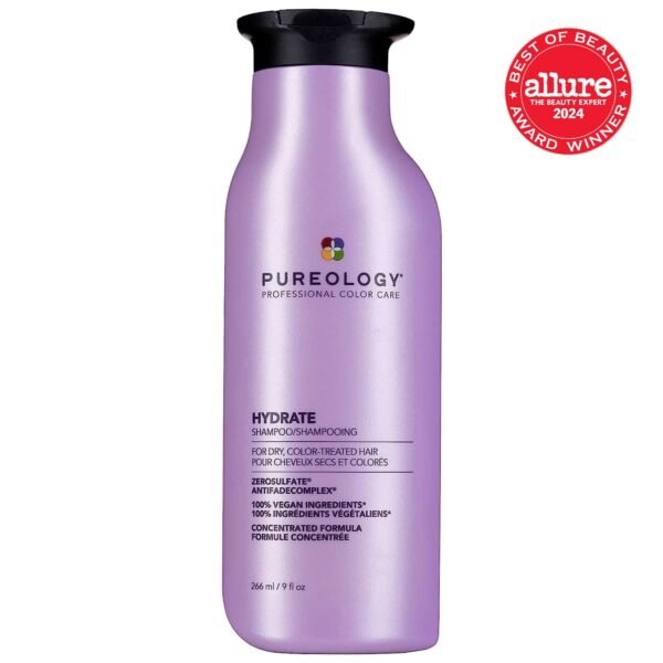 Pureology Hydrate Moisturizing Shampoo | Softens and Deeply Hydrates Dry Hair | For Medium to Thick Color Treated Hair | Sulfate-Free | Vegan - Image 6
