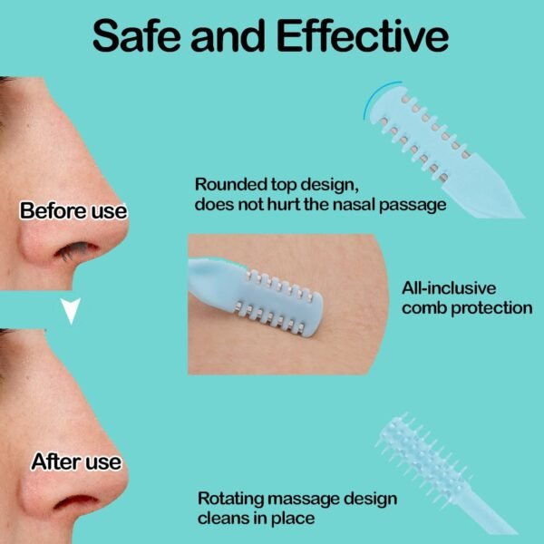 PSKZNSZ 5Pcs 2-in-1 Nasal Hair Cutter, 360° Rotating Nose Hair Trimmer for Women Men, 2024 New Double Sided Nose Hair Knife, Portable Nostril Hair Remover Tool - Image 3