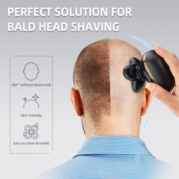 Bald Head Shaver Replacement Blades for Head Shaver, Premium 5 Blades Shaver Replacement Heads for Head Shavers for Bald Men Freedom Grooming, 3 Cleaning Brush, 3 Pack - Image 6
