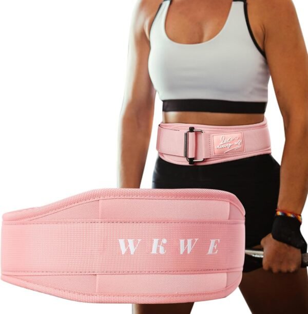 Lifting Belt Women (4 Inch Wide) Self-Locking Weightlifting Belt for Ladies Gym Cross Training, Bodybuilding, Deadlifts, Squats Power Lifting- Adjustable Olympic Lifting Lower Back Support - Image 2