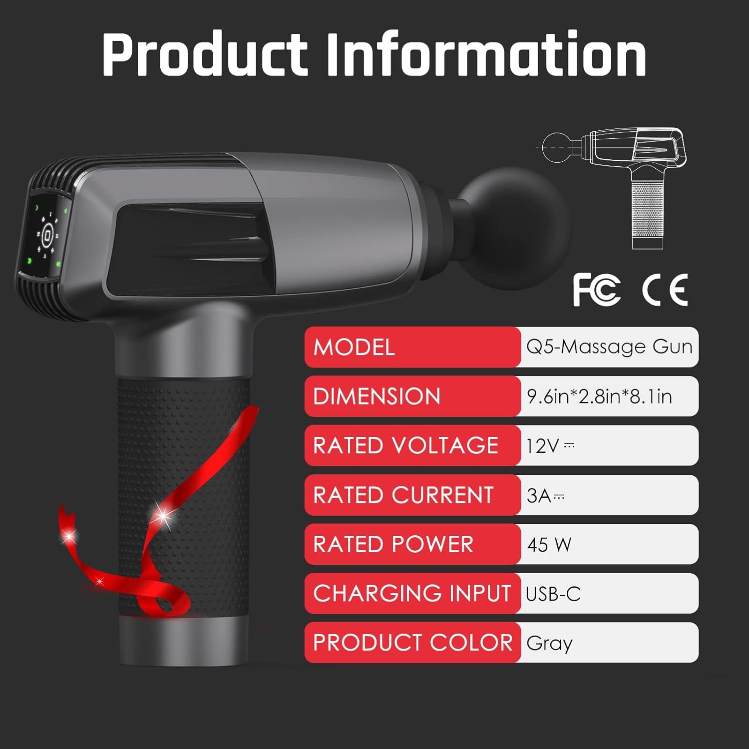 Valentines Day Gifts for Him Her-Massage Gun Deep Tissue,Mens Gifts,Gifts for Boyfriend Him Her,Mothers Fathers Gifts,Birthday Gifts for Women Mom(Gray) - Image 3