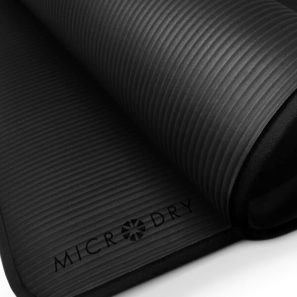 MICRODRY Deluxe Fitness Exercise Yoga Mat for Home & Gym, Extra Thick for High Impact Training, Multi Layered Skid Resistant Surface, Odor Neutralizing with Carrying Strap - Image 5