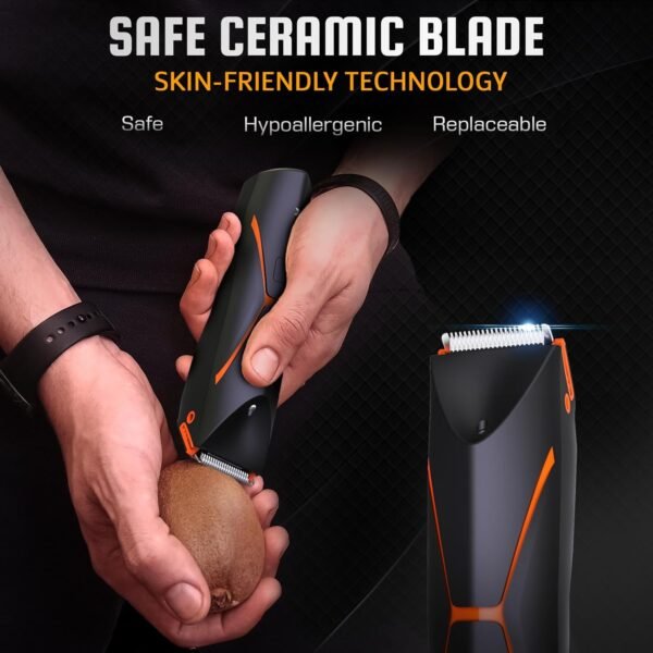 Electric Body Hair Trimmer for Men - Cordless Mens Ball Shaver, Waterproof Men's Groin Groomer, Replaceable Ceramic Blade Pubic Grooming, Rechargeable Balls Razor for Shower,Safe Shaving Bodygroom - Image 3